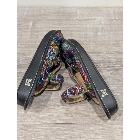 Alegria Clogs Womens Size 38EU US8.5 Fre-387 Rainbow Mosaic Leather Multicolor - Picture 6 of 16